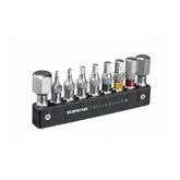 Topeak Allen Bitkit 9-piece Torx bit set in black and silver, with organizer for bike repairs and workshop use