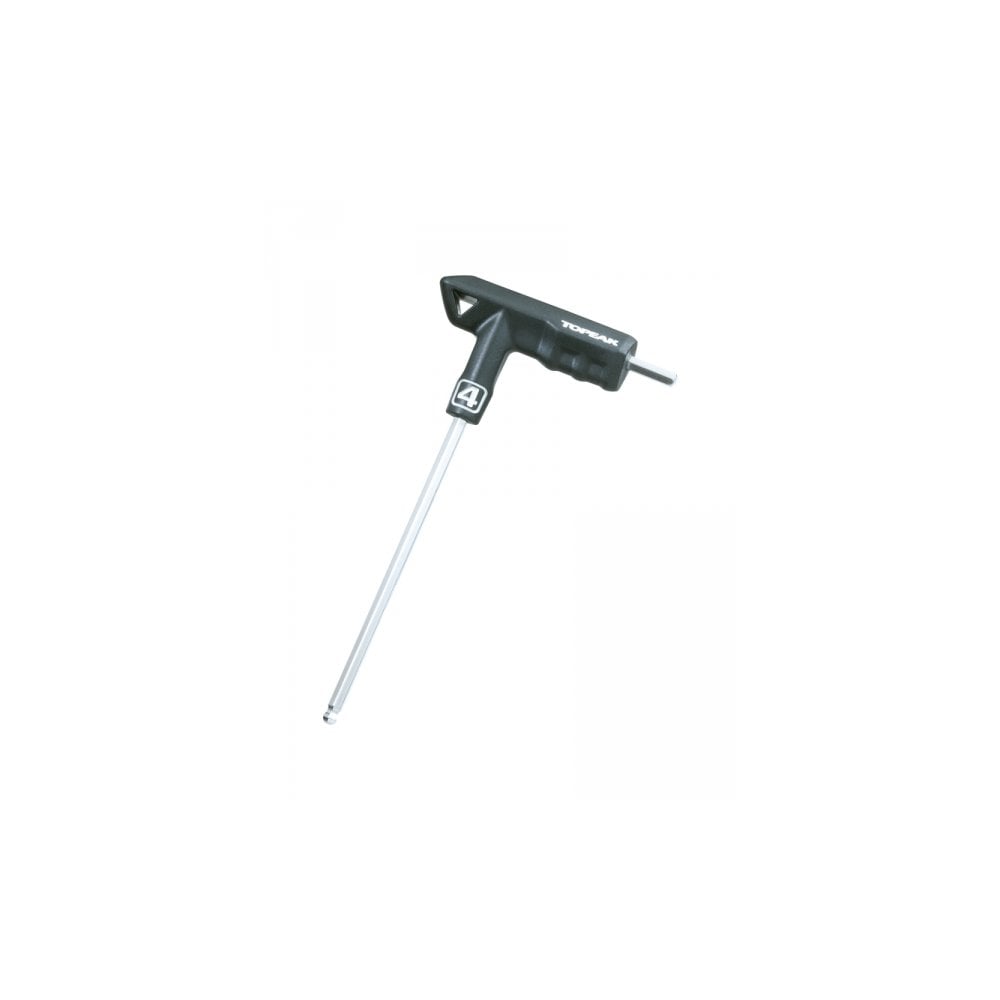 Topeak DuoHex T-handle hex wrench set with black and silver ergonomic padded handles, 2-6mm size for bike workshop use.