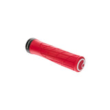 Ergon GA2 ergonomic mountain bike grips with CNC aluminum clamps and replaceable plugs, designed for comfort and durability.