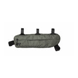 Topeak Midloader water-resistant bike frame pannier bag, 3L-6L capacity, mounted on bicycle frame for storage.