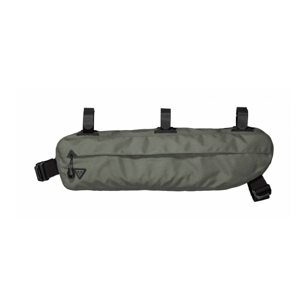 Topeak Midloader bike pannier bag mounted on bike frame, water-resistant storage for cycling accessories, 3L-6L capacity