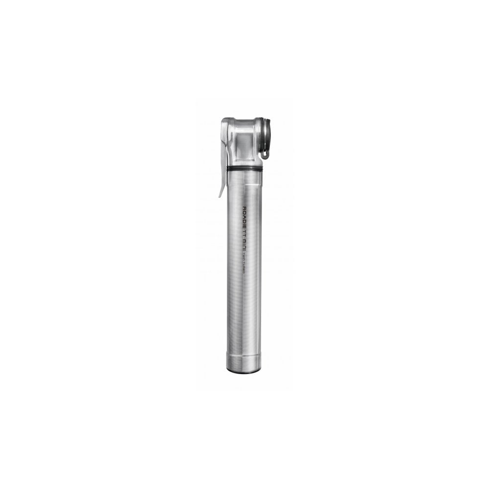Topeak Roadie TT Mini hand pump for road bikes, compact and portable with fast inflation capabilities for cycling accessories.