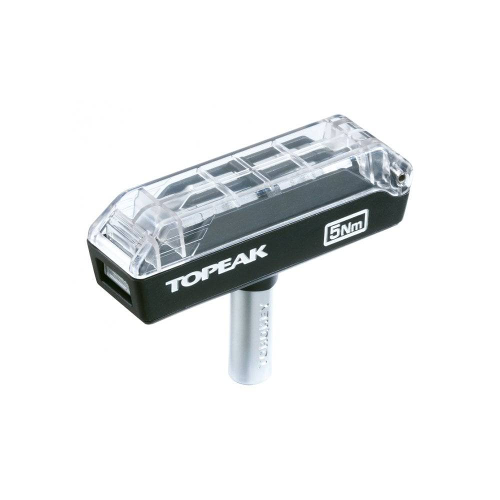Topeak Torque 5 & 6 bike torque wrench with 4/5/6mm Allen keys and T25 Torx key for bicycle maintenance and repair.