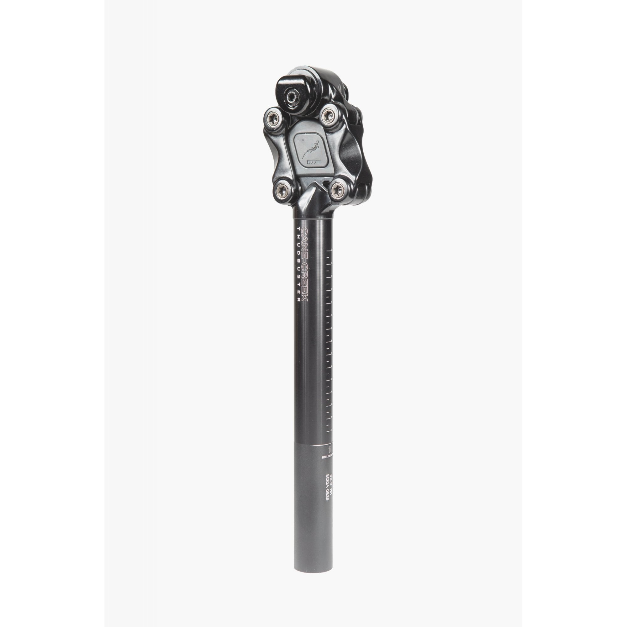 Cane Creek Thudbuster ST G4 suspension seatpost with 50mm travel, MTB bike component, showing the adjustable suspension mechanism