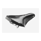 Brooks B17 Carved ladies saddle with pressure relief cut-out, ergonomic cycling saddle for women, black leather component.