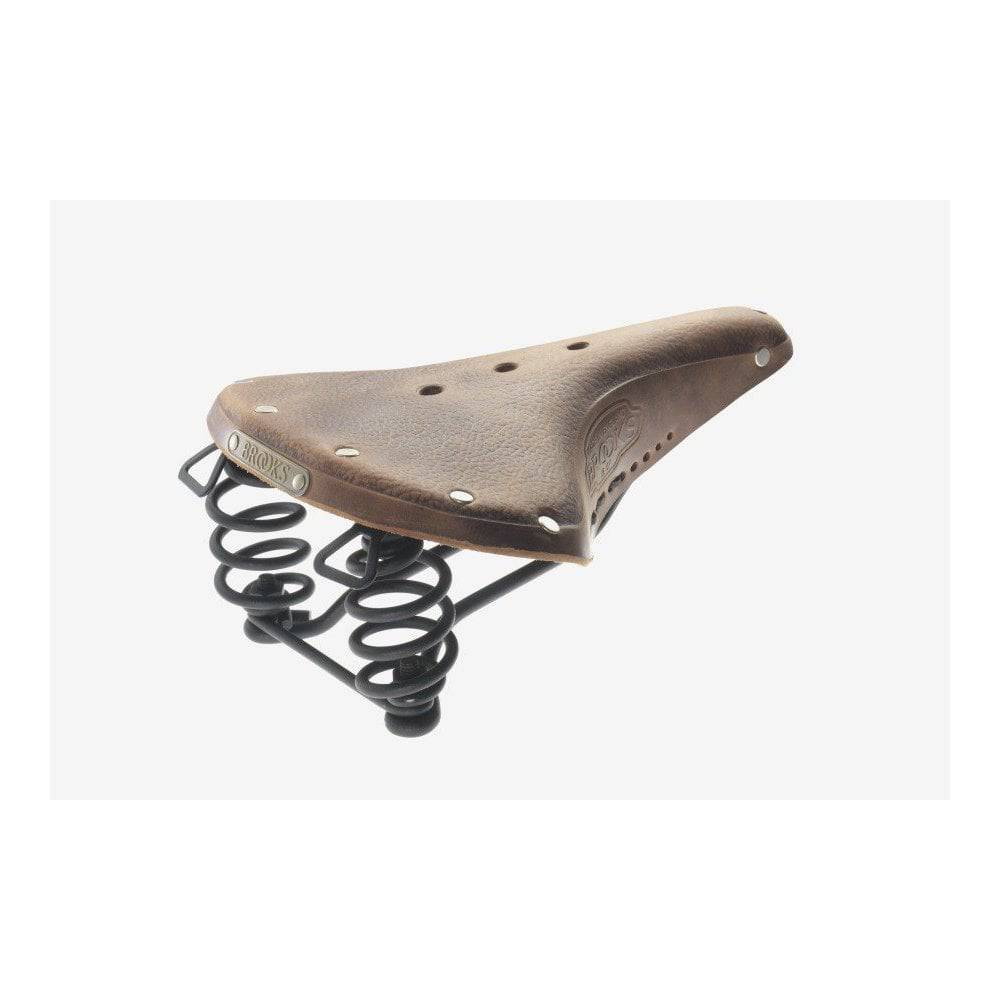 Brooks B67 Softened Brown Steel Bike Saddle for touring and city rides, featuring a classic design and comfortable padded seat.