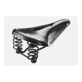 Brooks Flyer carved black steel bike saddle with pressure relief for unisex riding, 175mm length, component for bicycles.