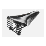 Brooks Flyer carved black steel bike saddle with pressure relief for unisex riding, 175mm length, component for bicycles.