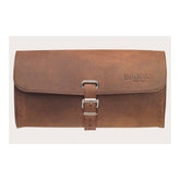 Brooks Challenge large handmade leather tool bag for cyclists, shown as a durable leather pannier accessory.