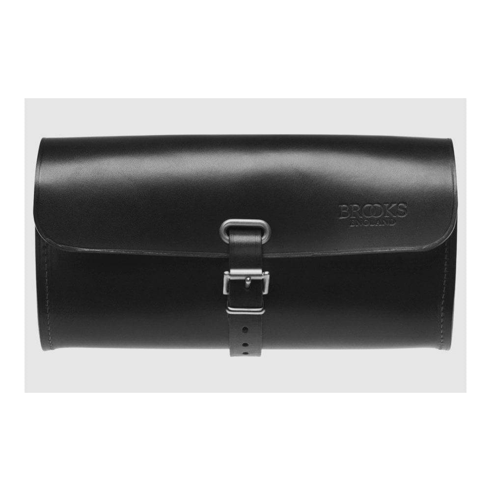 Brooks Challenge large leather tool bag for cyclists, handmade leather pannier accessory with durable, stylish design.