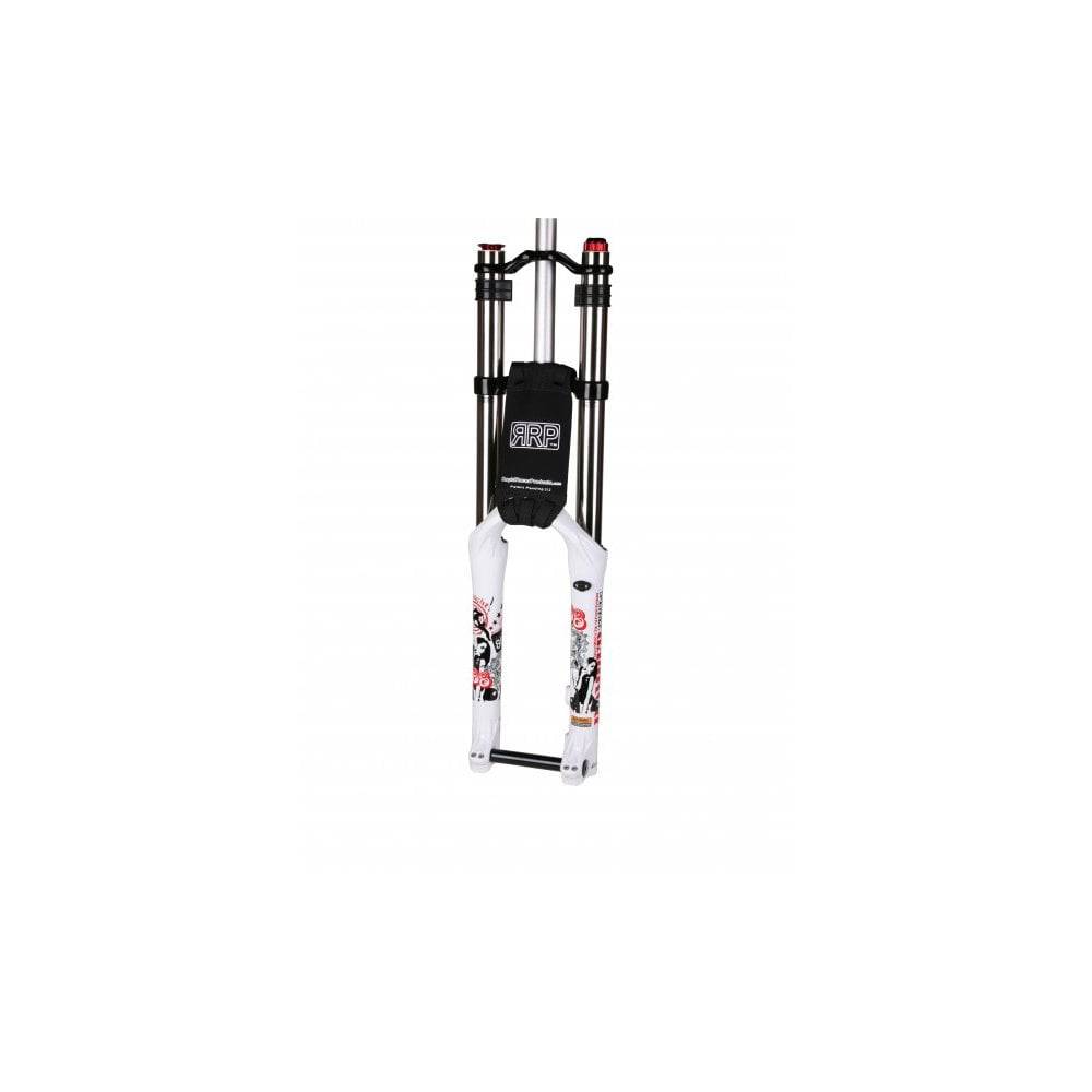 Black ValveGuards by RRP for bikes, protecting valves and frames from rattles with durable accessory guards.