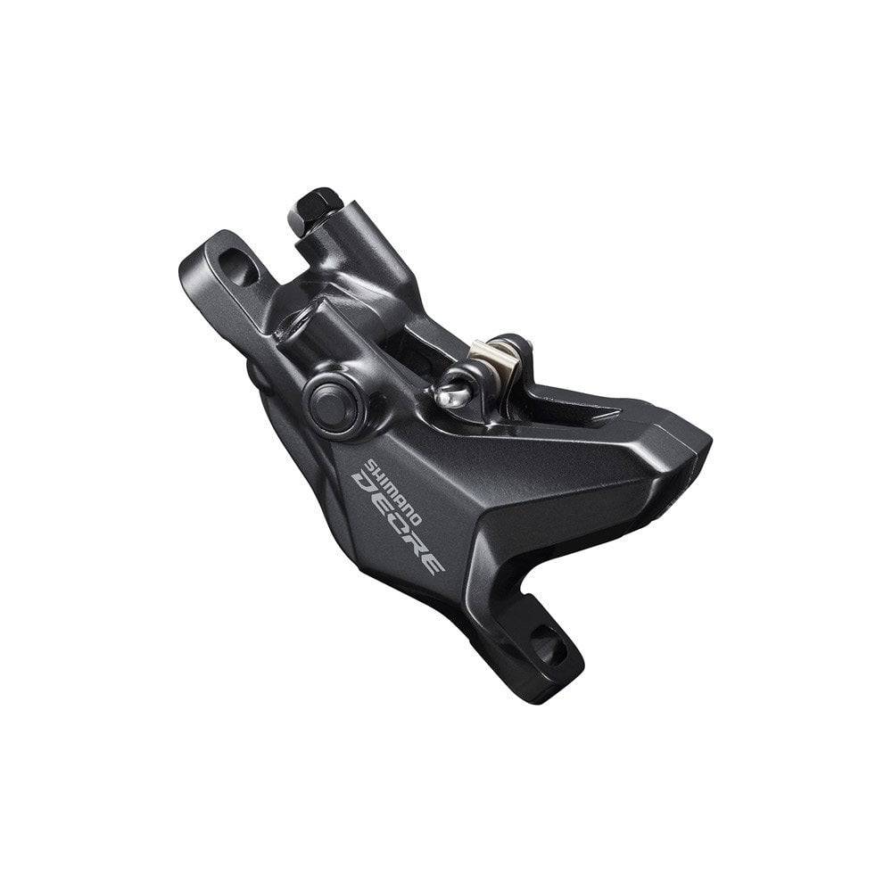 Shimano Deore BR-M6100 hydraulic brake caliper with 2-pots, front or rear post mount for mountain bike components.