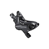 Shimano Deore BR-M6120 4-pot hydraulic brake caliper for front or rear post mount bike braking systems.