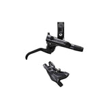 Shimano Deore hydraulic disc brake lever and 2-pot caliper with post mount for mountain bike braking system.