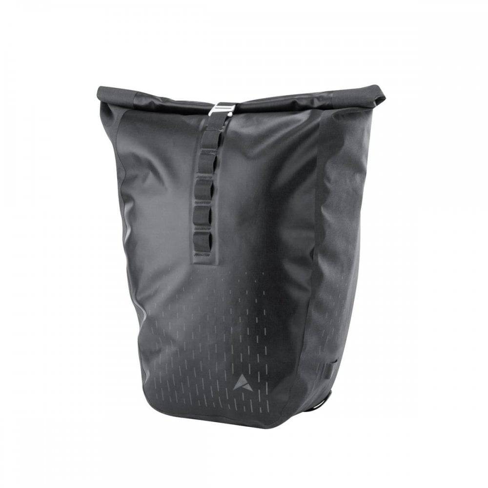 Altura Thunderstorm City 20 Pannier waterproof bike bag with KLICKfix system attached to a bike rack, designed for urban cycling.