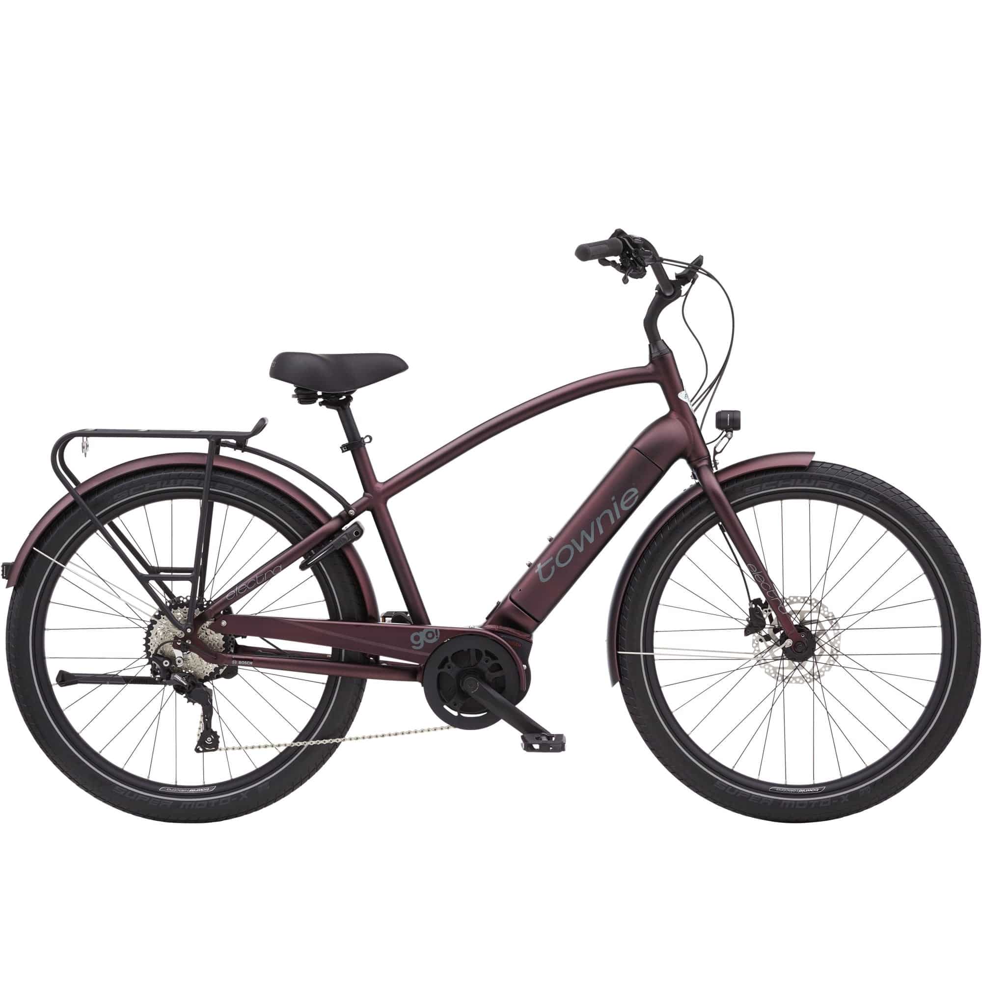 Electra Townie Path Go! 10D EQ e-hybrid bike with Bosch motor and 27.5-inch tires, step-over frame, and comfortable riding design.