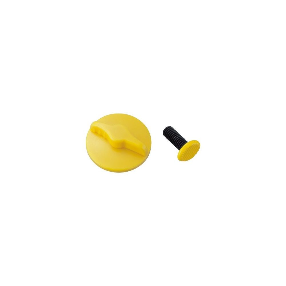 Topeak yellow nut accessory for Modula Java cage hydration bottle, securing attachment with durable plastic component.