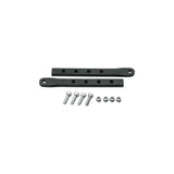 Topeak adjustable telescopic legs for Super Tourist and Uni Explorer non-disc racks, black, shown attached to bicycle luggage rack.