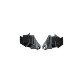Topeak Spare Seat Stay Brackets with hook and loop straps for Roadie rack, black bike accessories on a bicycle.