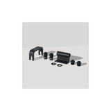 Delta Thru-Axle Hitch Pro black accessory with roof rack adapter, compatible with 12mm and 15mm bike axles, for secure mounting.
