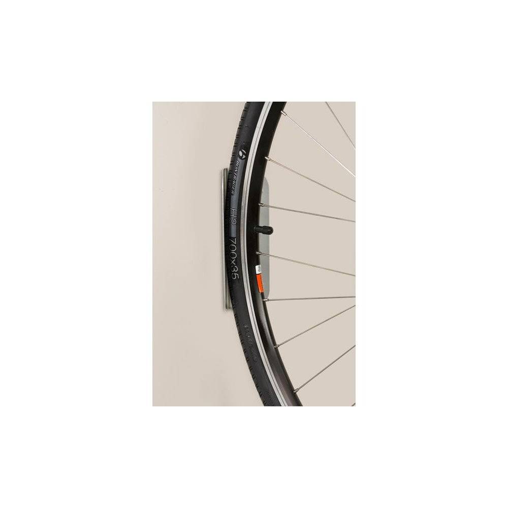 Delta black hinged single bike hook with rubber arm protection for vertical bike storage, accessory for secure bike hanging.