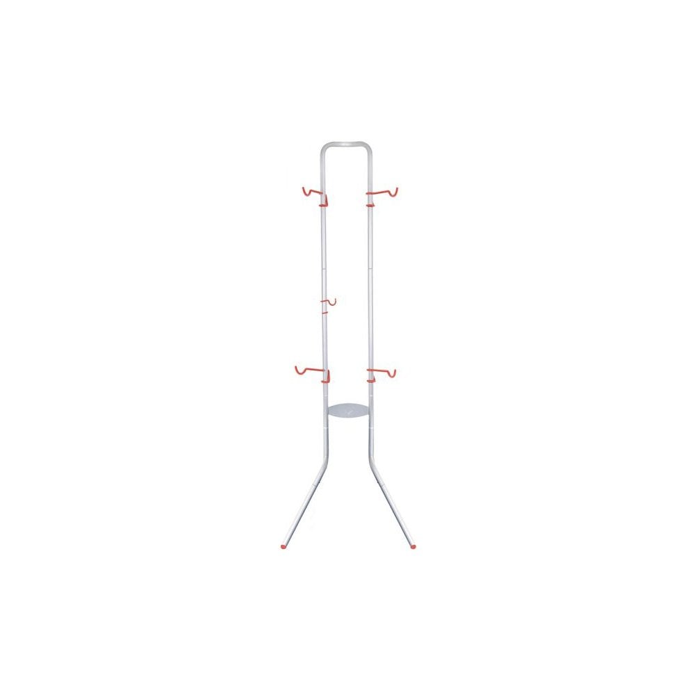 Delta Michelangelo gravity bike rack in silver, adjustable 2-bike storage rack with sturdy metal construction.