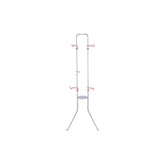 Delta Michelangelo gravity bike rack in silver, adjustable 2-bike storage rack with sturdy metal construction.