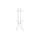 Delta Michelangelo gravity bike rack in silver, adjustable 2-bike storage rack with sturdy metal construction.