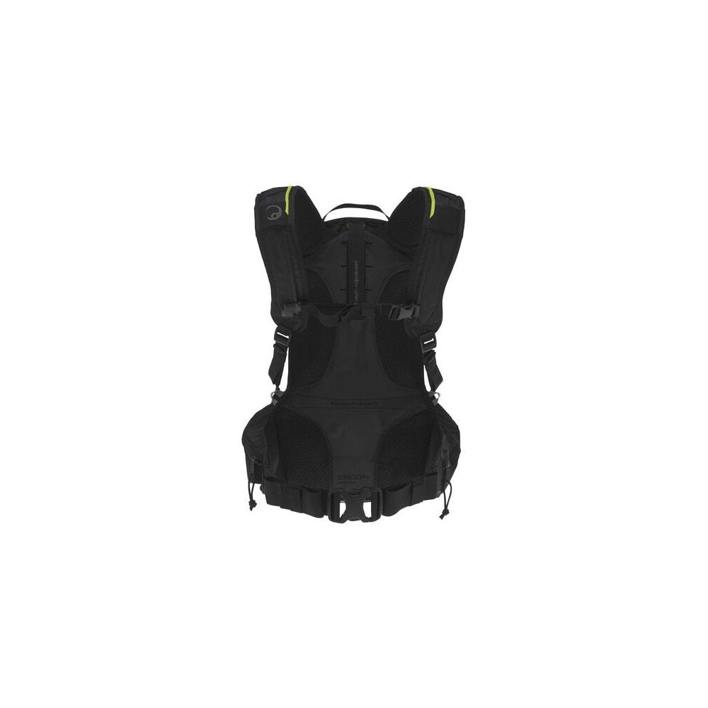 Ergon BX3 Evo black backpack with 15-18L capacity and ergonomic harness system, designed for comfortable outdoor use.