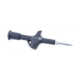 System EX Pro grease gun for bicycle maintenance with long-reach nozzle, black workshop tool for lubricating bike components.
