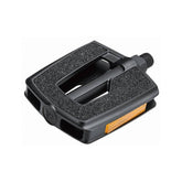 System EX DP550 black bike pedals with grip tape and boron spindles, showcasing durable cycling component design.
