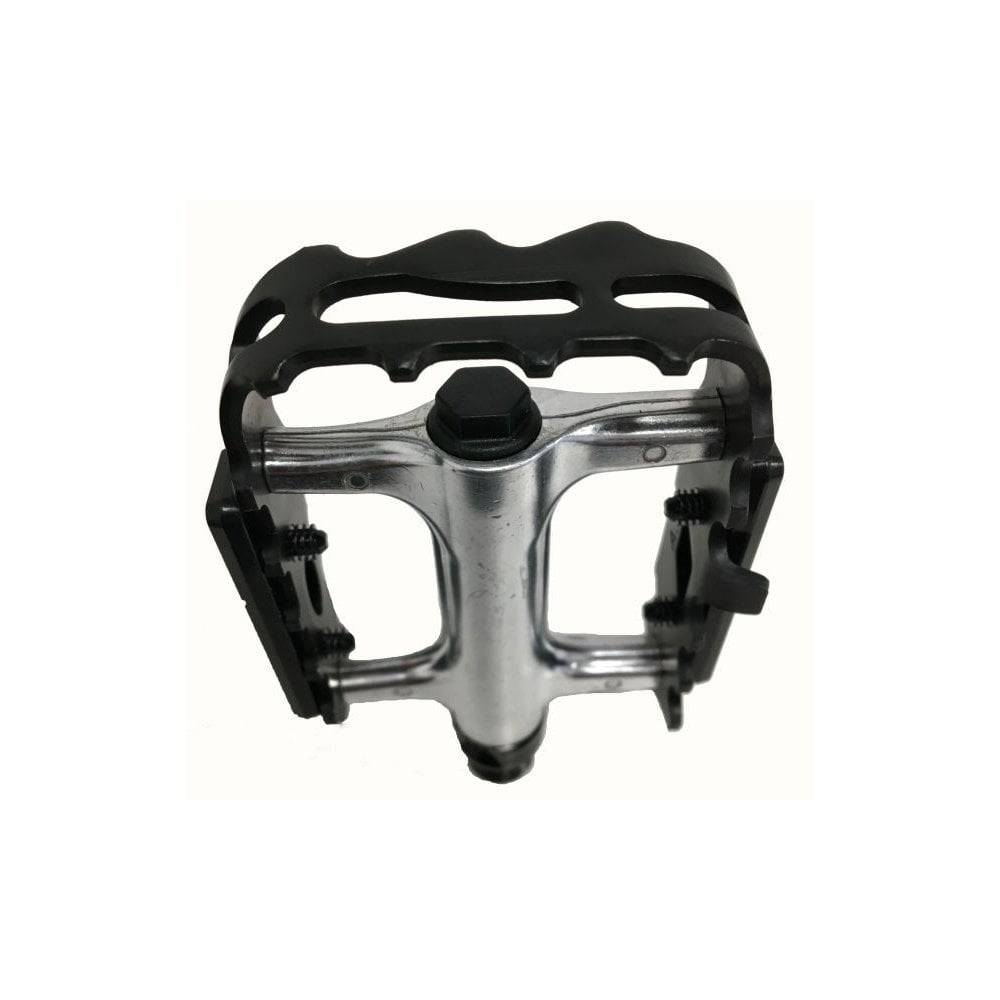 System EX M1500 silver and black bike pedals with sealed bearings and aluminium cage for durable cycling components