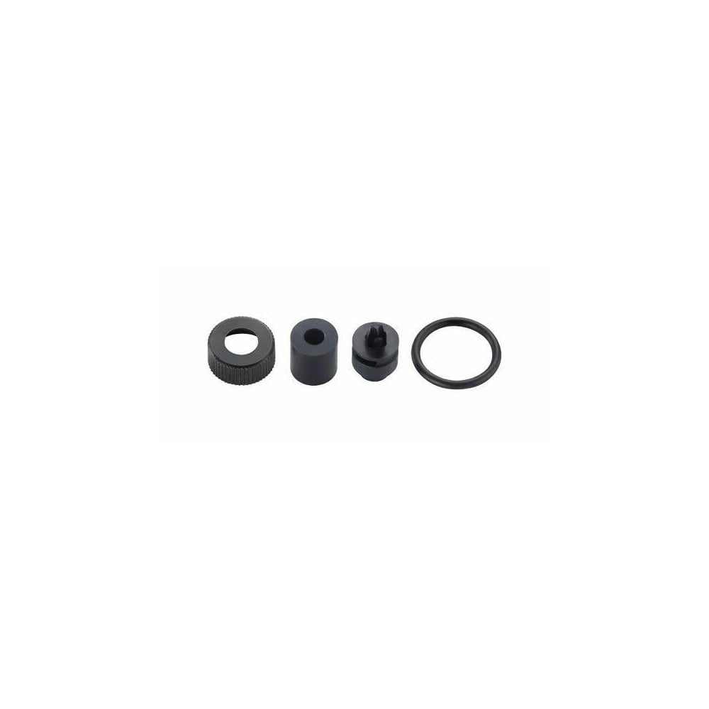 Topeak Morph Turbo Digital Pump rebuild kit in black, including accessories for maintenance and repair of the pump.