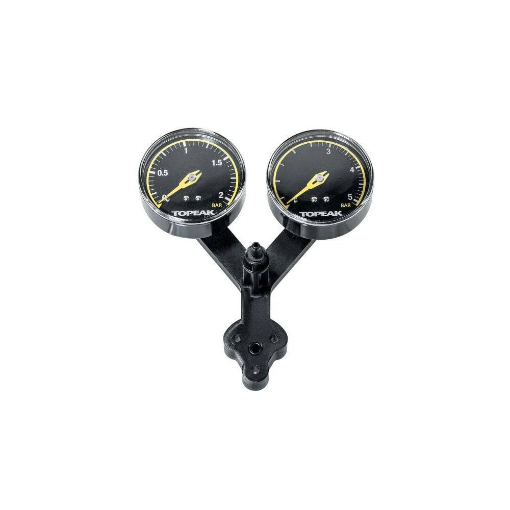 Topeak Spare Gauge Set with base fitting and hose junction for JoeBlow Dualie pump, accessories for tire inflation tools.