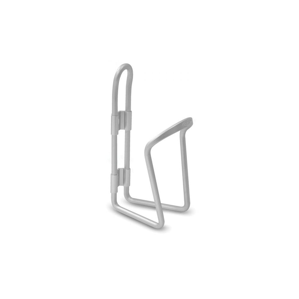Delta alloy bottle cage for cycling, lightweight and durable hydration holder with sleek metal design.
