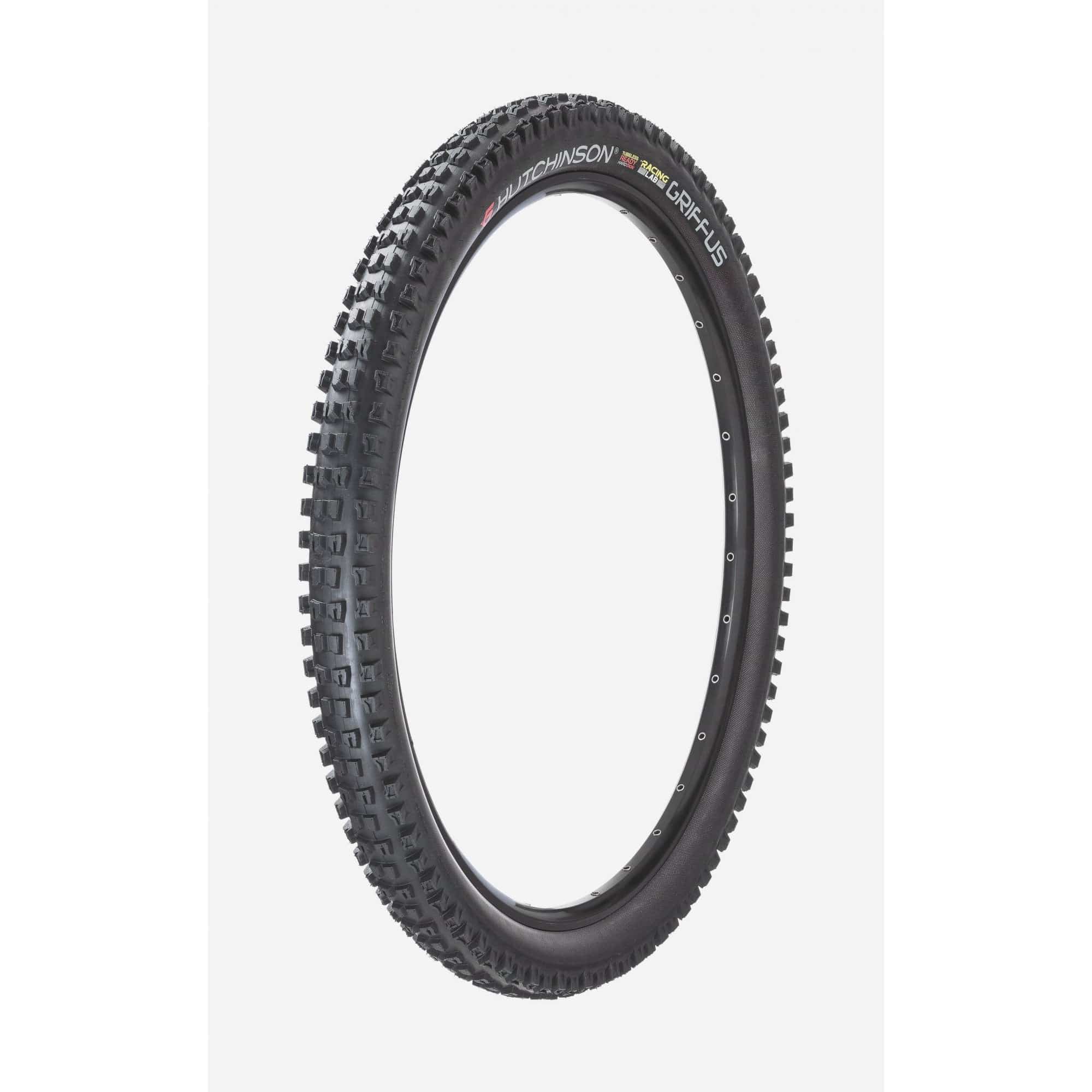 Hutchinson Griffus MTB wire bead tire showing durable sidewall and fast-rolling tread for off-road mountain biking.