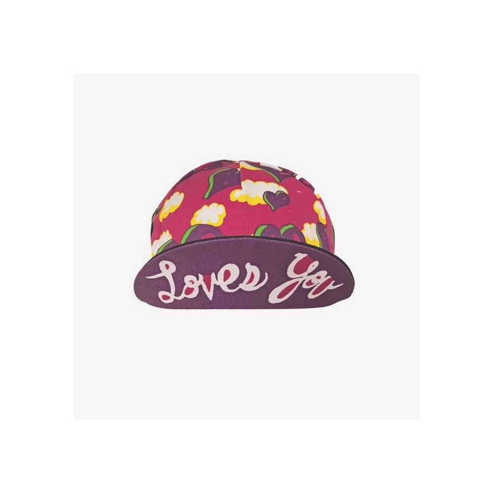 Cinelli Stevie Gee Alley Cat cycling cap with elastic fit, lightweight headwear for cyclists, featuring colorful graphic design.