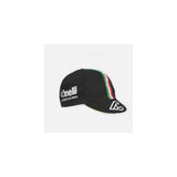Cinelli Caleido Spots cycling cap showing lightweight, breathable headwear with colorful spotted design on soft fabric.