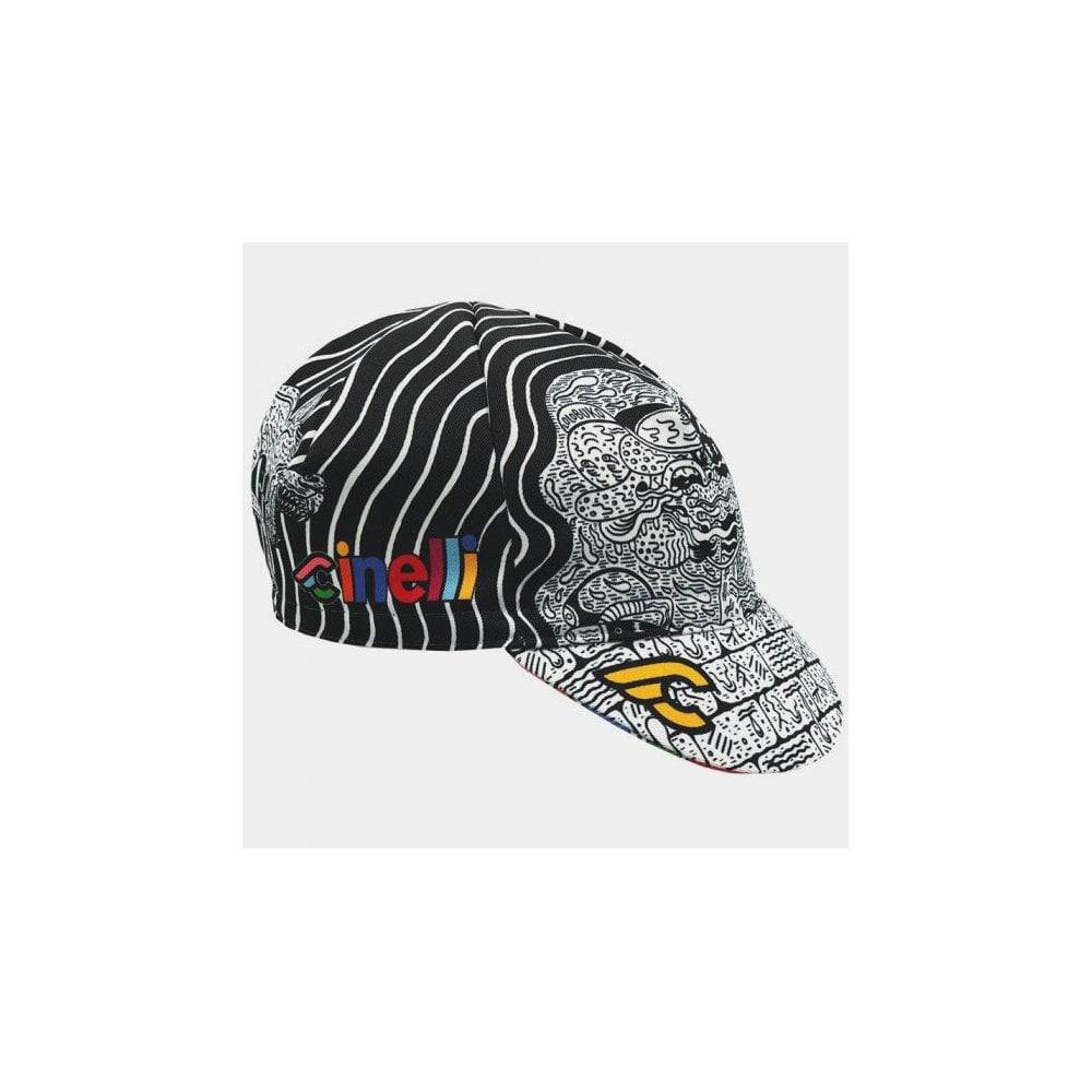 Cinelli Tarsila Schubert Deep Love Dive cycling cap with artistic Italian design, lightweight headwear for cycling enthusiasts.