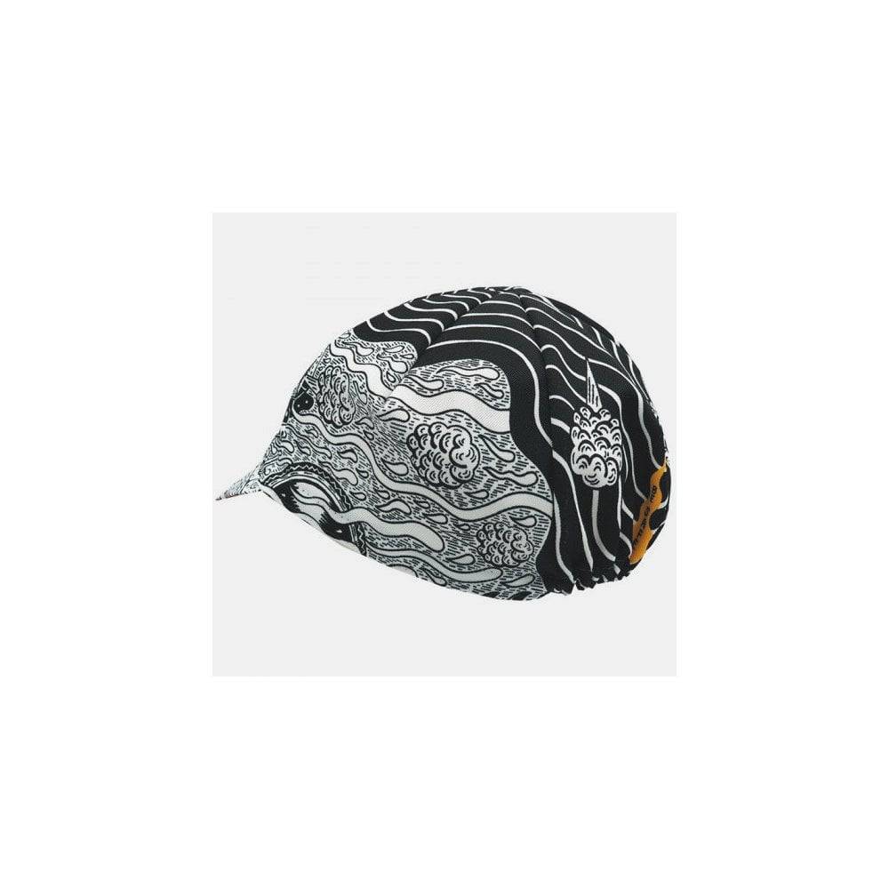 Cinelli Tarsila Schubert Deep Love Dive cycling cap with artistic Italian design, featuring colorful patterns and lightweight headwear for cyclists.