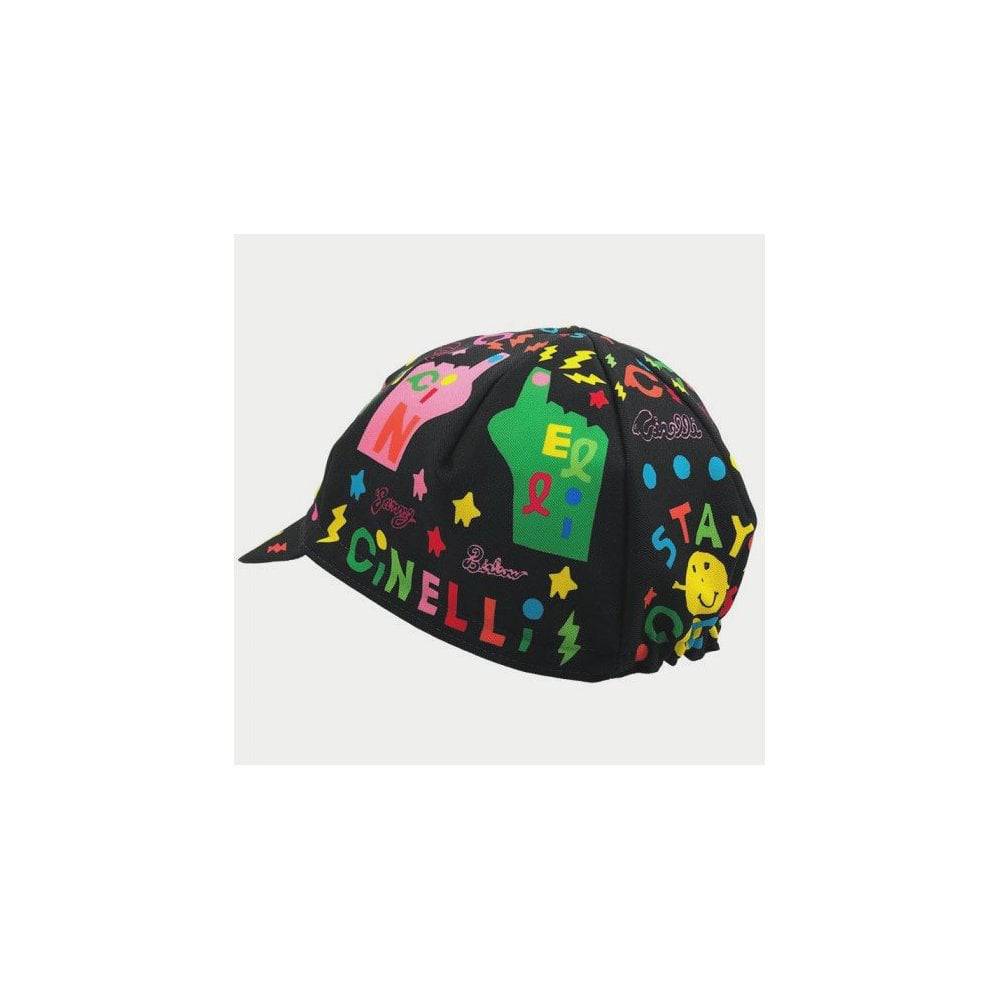 Cinelli Louie Cordero Lolobuko cap featuring artistic cycling and casual headwear design, made of comfortable fabric.