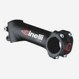 Cinelli Pista stem with 65° track angle and 31.8mm clamp for track bikes, shown mounted on a bicycle handlebar.