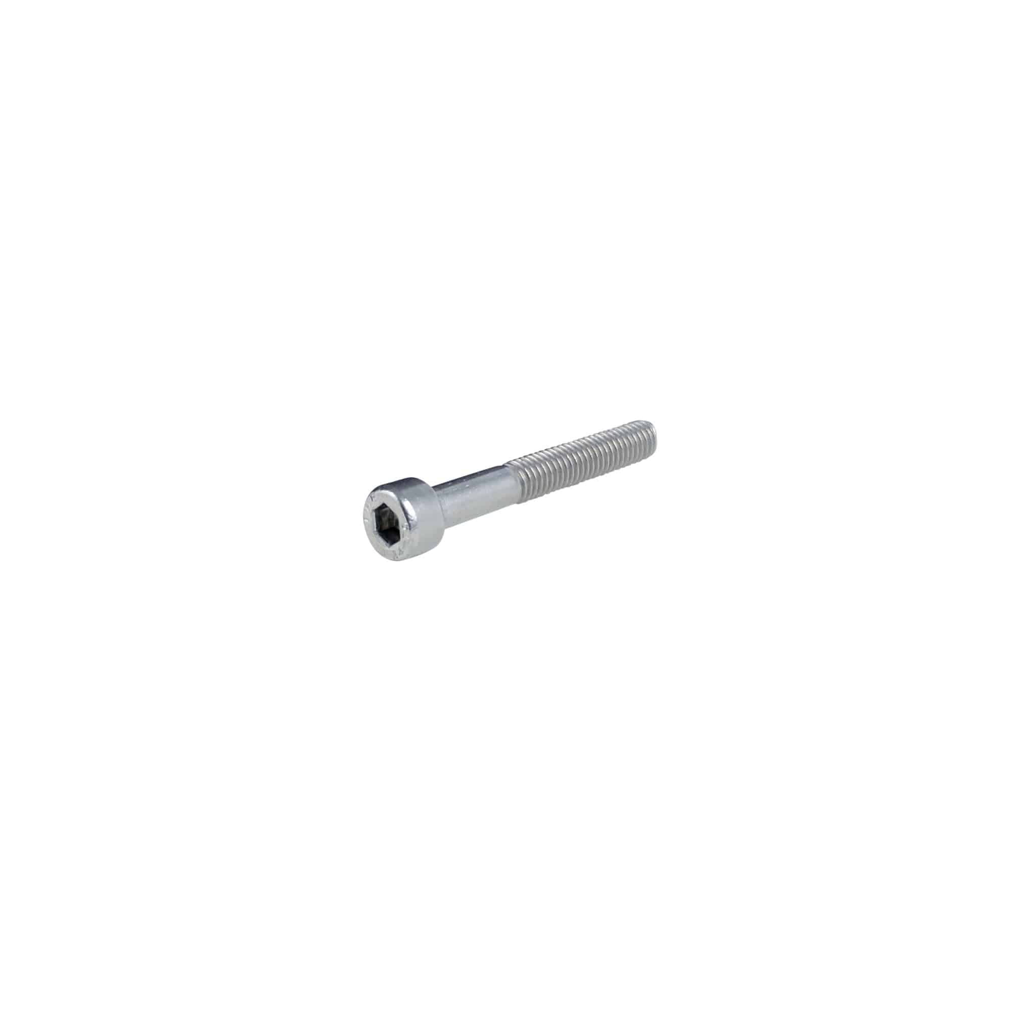 Grey Trek Domane adjustable seatmast bolt, 35mm length, compatible replacement component for Trek road bikes.