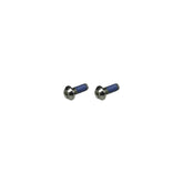 Pair of Trek Madone 9 grey front brake cover bolts, M3 x 8mm, replacement components for bike brake system.