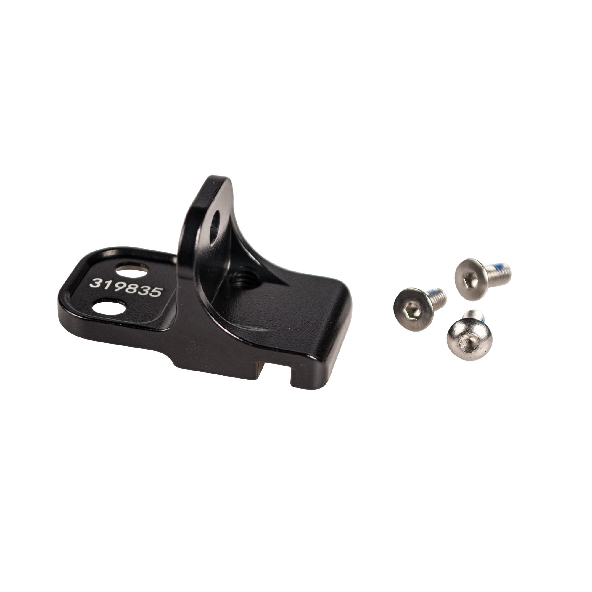 Trek MTB front derailleur hanger replacement part, high direct mount component for mountain bike gear shifting.