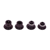 Bontrager Rhythm Elite axle end cap kit for 135/142 rear bike hub components, showing close-up of gray end caps with branding.
