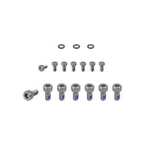 Trek Range Boost mounting hardware with Loctite, silver and black, designed for bike accessories, one size fitting various models.