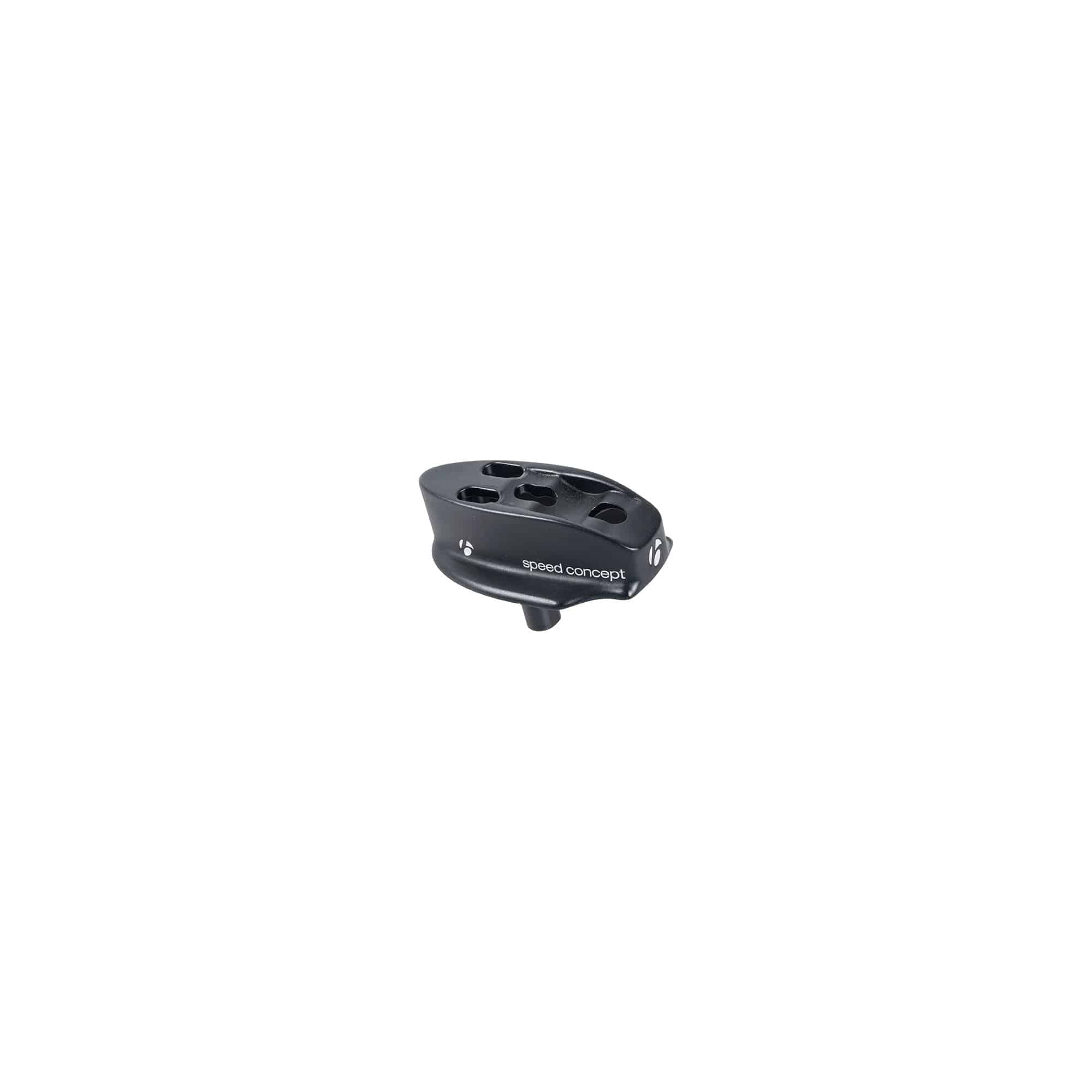 Trek Speed Concept aerobar mono spacer, 5mm, for frame replacement, close-up of black component on bike handlebar system.