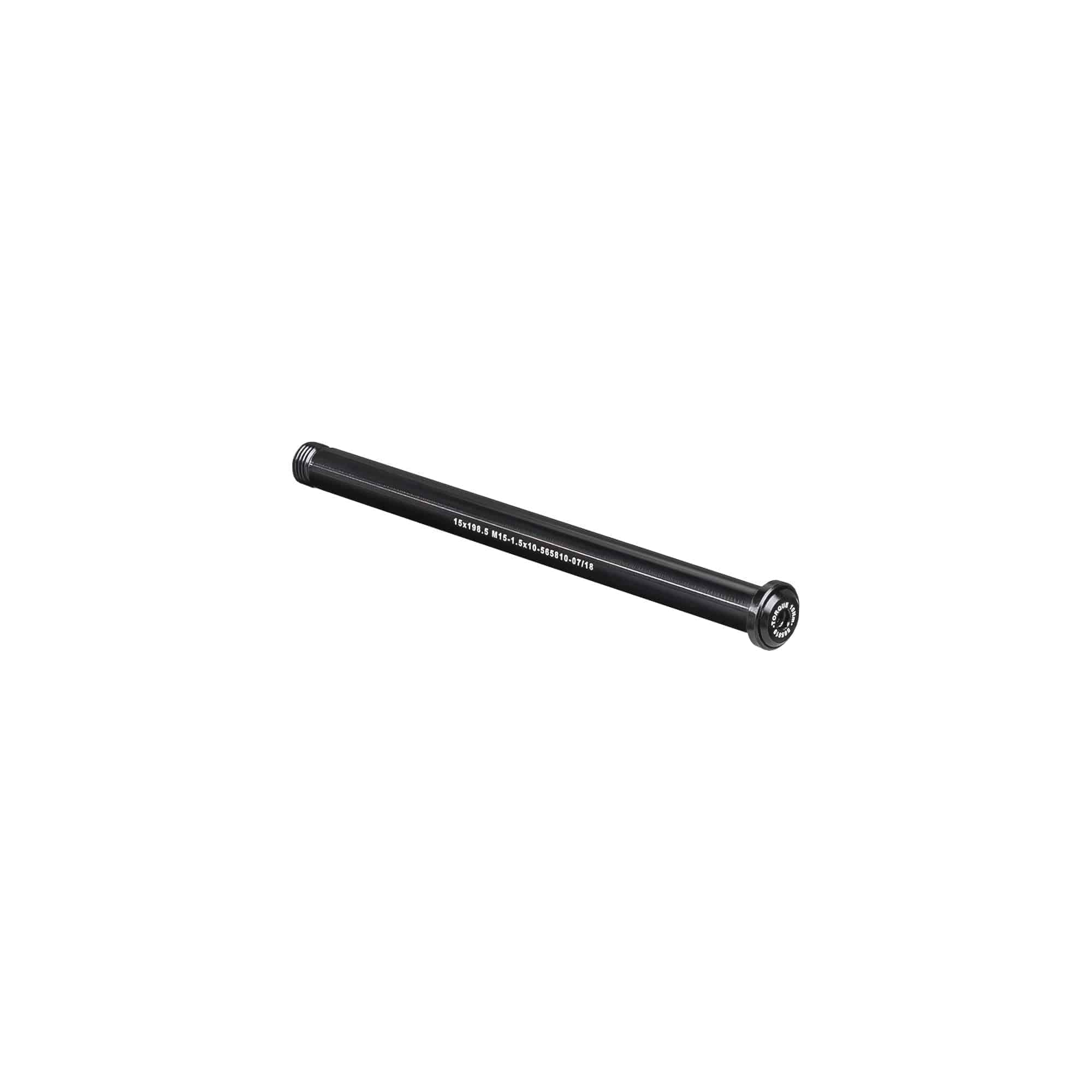 Bontrager Switch Lever front thru-axle in black with hex key operation, 125mm length, cycling bike component.