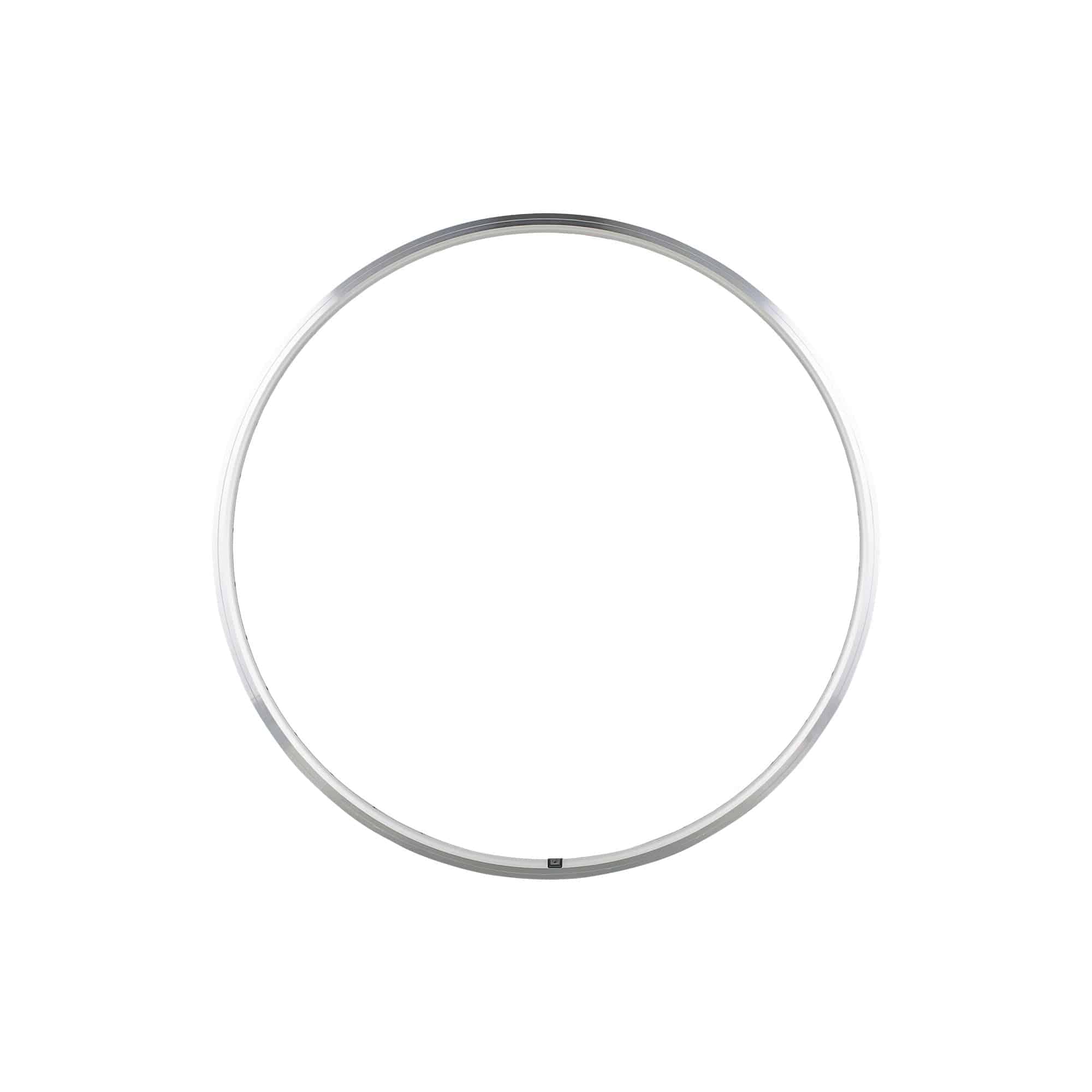 Silver Bontrager Connection 700C 36H road bike rim with Presta valve compatibility and durable alloy construction.